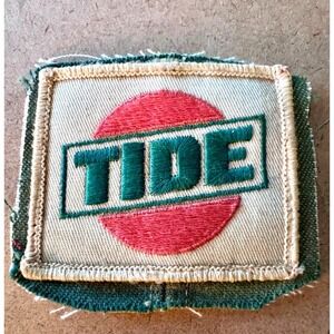 Vintage Tide Brand Uniform Patch 3 x 2.5 Inches Red and Green Logo